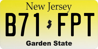 NJ license plate B71FPT