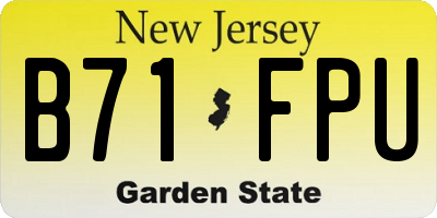 NJ license plate B71FPU