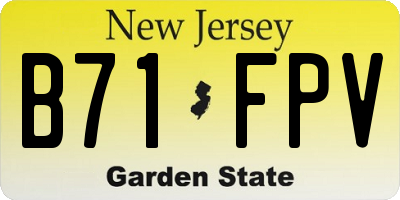 NJ license plate B71FPV
