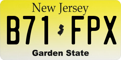 NJ license plate B71FPX