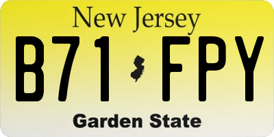 NJ license plate B71FPY