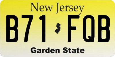 NJ license plate B71FQB