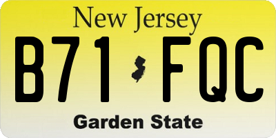 NJ license plate B71FQC