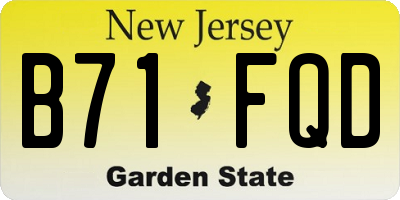 NJ license plate B71FQD