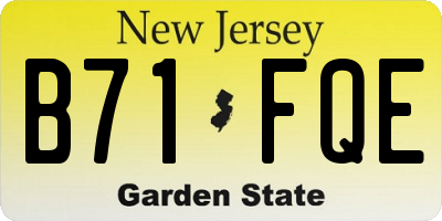 NJ license plate B71FQE