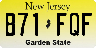 NJ license plate B71FQF