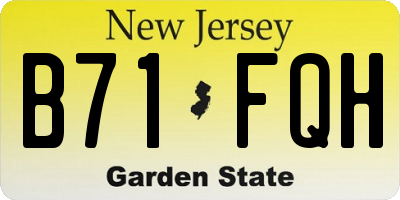 NJ license plate B71FQH