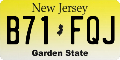 NJ license plate B71FQJ