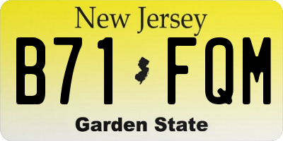 NJ license plate B71FQM