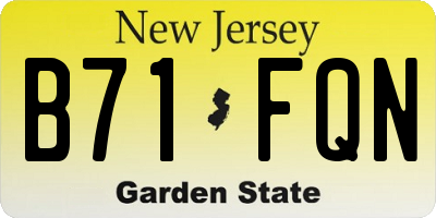NJ license plate B71FQN