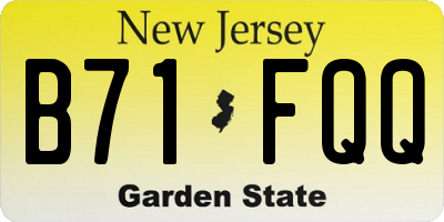 NJ license plate B71FQQ
