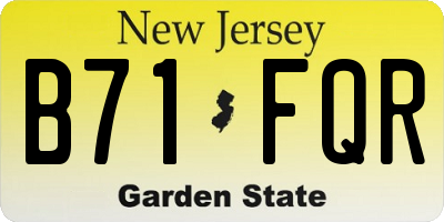 NJ license plate B71FQR