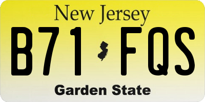NJ license plate B71FQS