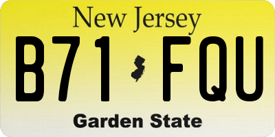 NJ license plate B71FQU
