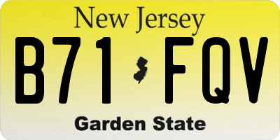 NJ license plate B71FQV