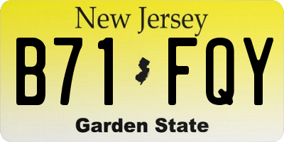 NJ license plate B71FQY