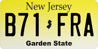 NJ license plate B71FRA