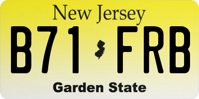 NJ license plate B71FRB