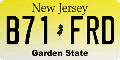 NJ license plate B71FRD