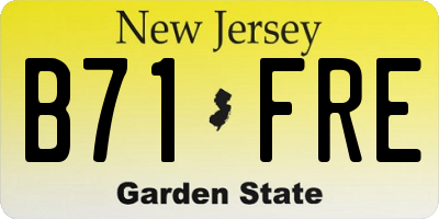 NJ license plate B71FRE