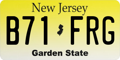 NJ license plate B71FRG