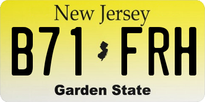 NJ license plate B71FRH