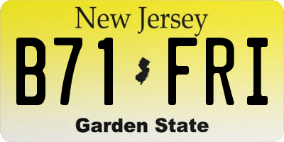 NJ license plate B71FRI