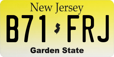 NJ license plate B71FRJ