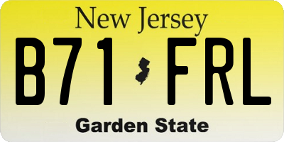NJ license plate B71FRL