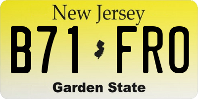 NJ license plate B71FRO
