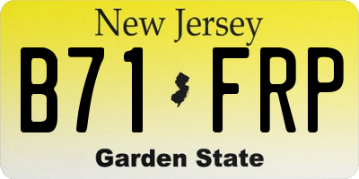 NJ license plate B71FRP
