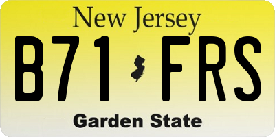 NJ license plate B71FRS