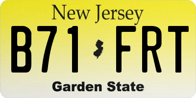NJ license plate B71FRT