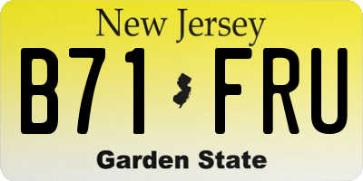 NJ license plate B71FRU