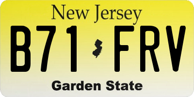 NJ license plate B71FRV