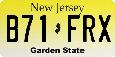 NJ license plate B71FRX