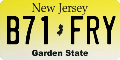 NJ license plate B71FRY