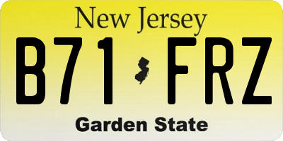 NJ license plate B71FRZ