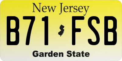 NJ license plate B71FSB