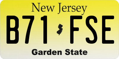 NJ license plate B71FSE