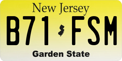 NJ license plate B71FSM