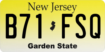 NJ license plate B71FSQ