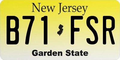 NJ license plate B71FSR