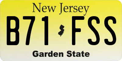 NJ license plate B71FSS