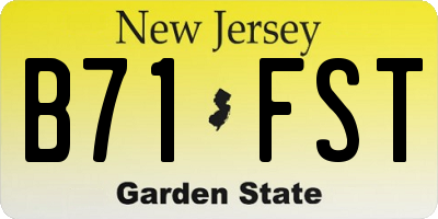 NJ license plate B71FST