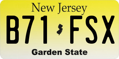 NJ license plate B71FSX