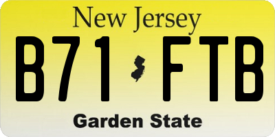 NJ license plate B71FTB