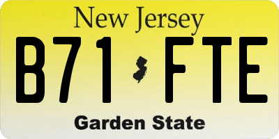NJ license plate B71FTE