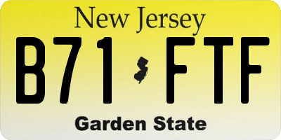 NJ license plate B71FTF