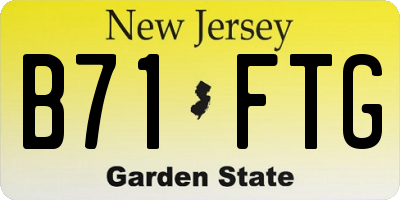 NJ license plate B71FTG